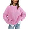 Generic Maglioni con collo ad anello da donna - Maglione da donna lavorato a maglia maglione lavorato a maglia da donna a maniche lunghe grosso top da donna maglioni invernali basic maglione casual maglioni