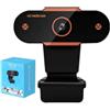 Generico Fotocamera Web Fotocamera HD 1080p, Webcam Regolabile | Videocamera HD 1080p Per Laptop, Fotocamera Con Messa A Fuoco Automatica Rapida, Webcam Con Qualità 'immagine Ad Alta Risoluzione,