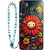 Sinyunron Cover Compatibile con OPPO A91,Custodia a Doppia Protezione 2 in 1 Antiurto e Anti-Graffio con Estetica Motivo+1×Boho Braccialetto Colorato,Girasole
