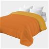Corredocasa Piumone Letto Singolo Invernale, Made in Italy - Morbido Double Face, Trapunta Invernale da 350gr/mq Microfibra Manopesca Traspirante e Anallergica (Arancio/Giallo, Singolo)
