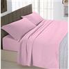 Italian Bed Linen Max Color Completo Letto, 100% Cotone, Rosa, Matrimoniale, 2 Posti