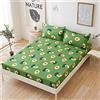 Loussiesd - Set di lenzuola per bambini, misura singola, con disegno di avocado, con angoli per ragazze, per bambini e bambine, in microfibra, morbido, colore: verde brillante, con 1 federa