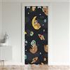 Loussiesd Tenda per Porta Bradipo Privacy - Universo Astronauta Spazio Esterno - Tappetino per Ingresso Divisorio per Interni Oscurante 106 x 203 cm 1 Pannello