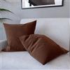 Bricozone Set di 2 Federe Per Cuscini Resistente e Morbido In Velluto Poltrona Divano Copricuscini Soggiorno Arredo Arredamento Casa Con Cerniera Invisibile Design Moderno Elegante (50 x 50 cm, Cioccolato)