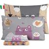 HomeLife Completo Lenzuola Matrimoniali Cotone Fantasia Made in Italy | Set Lenzuola Matrimoniale Cotone: Lenzuolo Matrimoniale Sopra, Lenzuolo Sotto Con Angoli, Due Federe Cuscini |Gatti, Arancio