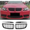 Haoyijiahui E90 E91 Griglia Nera Lucida Sportiva Doppia Barra per BMW Serie 3 E90 E91 Touring 2005 2006 2007 2008 (For 3er E90 2005-2008)