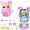 Polly Pocket - Coniglietto Ora del Tè, playset cofanetto portatile con 1 mini bambola e 10 accessori inclusi tra cui 2 coniglietti, giocattolo per bambini, 4+ anni, JCR40