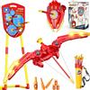 Ancesfun Set di Arco e Frecce 2-in-1 per Bambini, Gioco di Tiro con Arco e Scudo, 1 Arco Luminoso, 10 Frecce con Ventose e Carquois, 1 Bersaglio Inclinabile, Regalo Perfetto per Ragazzi e Ragazze