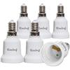 Kundorf 6 pezzi lampada base portalampada convertitore adattatore E14 a attacco E27 per lampade alogene LED a risparmio energetico bianco