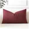 Artscope 1 Pezzi Federe per Cuscini in Finto Lino Minimalista Copricuscini Decorativo per Domestica Soggiorno Camera da Letto Divano 30x50cm, Vino Rosso