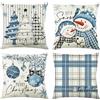 fairymaiden Set di 4 Federe Cuscini Natalizi 45x45, Cuscini Natalizi per Divano Decorazioni Casa, Federe Cuscini Divano Decorazioni di Natale, Federa Cuscino Christmas Decoration per Soggiorno Sedia Letto Decor