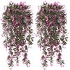 Dremisland 4 Pezzi Piante Finte Cadenti da Esterno Edera Finta con Rosa Fiori Piante Artificiali da Interno Resistenti ai Raggi UV Pianta Finta Foglie Finte per Balcone Stanza Patio Ufficio Tavolo