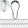 Your Day Mate Anelli Tenda Doccia, 24 pezzi, in Nero, Diametro Interno 70 x 39 mm, per Bastoni Tende Doccia, Robusti Anelli Tende di Metallo, Ganci per Tende, Anelli di Metallo per Tende Doccia, Ganci Doccia