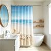 YISURE Tenda da doccia mare per bagno, tenda da doccia paesaggio larghezza 180 x altezza 200 cm