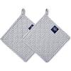 Encasa XO 21 cm Forno Microonde Potholders (2 pz Set) per cucina cucina e cottura - Resistente al calore, protezione delle mani da utensili caldi - Blu navy ticchettio
