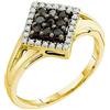 DazzlingRock Collection 0.30 carati (Ctw) 14 K oro nero & bianco diamante da donna cocktail anello sulla mano destra 1/3 ct e Oro giallo, 8, cod. K4126-14KY-4.5