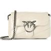 Pinko Love Baby Puff C Sheep Nappa, Borsa Donna, Z14O Bianco Seta-Old Silver, U