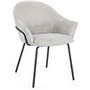 Bizzotto Sedia con braccioli Cassidy nero-grigio chiaro