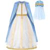 ReliBeauty Costume Vergine Maria Bambina Ragazza Vestito Carnevale Natale Halloween, 10-11 anni(140 cm)