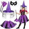 Seasboes Costume da Strega per Bambina Con Scopa e Cappello