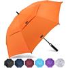 ZOMAKE Ombrello da Golf Grande 157cm - Automatico Ombrelli Pioggia Grandi Resistente Antivento Con Doppio Baldacchino - Extra Large Umbrella Per Uomo Donna(Arancione)