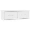 prissent Mensola a Muro Galleggiante Scaffale da Parete con Cassetti Mensola Espositiva Mensola a Sospensione Design Moderno per Salotto Camera da Letto o Bagno Bianco 60x26x18.5 cm