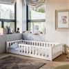 Kids Collective Letto a terra Montessori per bambini 90 x 190 cm con protezione anticaduta e rete a doghe Bianco Altre misure 80 x 160 cm 90 x 200 cm 140 x 200 cm