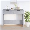 Tidyard Tavolo consolle Tavolo da divano con 2 cassetti Tavolo d'ingresso moderno Tavolo ausiliario per ingresso corridoio soggiorno in legno compensato grigio calcestruzzo 90 x 36 x 75 cm