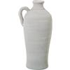 DRW Vaso da pavimento con manico in ceramica bianco sabbia 26x26x50cm