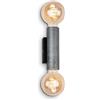 BRILONER - Lampada da parete vintage, spot da parete retro, lampada da parete Up & Downlight, 2x attacco E27, Silver-Crafted, Nero