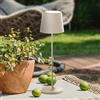 Lightbox Lampada da tavolo a LED interni ed esterni | 37 cm / 23 cm di altezza, Ø 10 cm | lampada da tavolo beige per esterni con touch dimmer | mobile/wireless/portatile | ricaricabile via