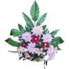 DRW Centro Fiori Artificiali per Cimitero Rosa e Fucsia 70x20x53 cm