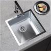 evineo m10 lavello da cucina La: 43 P: 43 cm, EV2102, m10 acciaio inox satinato lucido [Lavelli da Cucina > per Base Sottolavello a partire da 45 cm]