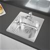 evineo m40 lavello da cucina La: 45,5 P: 46 cm, EV2001, m40 acciaio inox satinato lucido [Lavelli da Cucina > per Base Sottolavello a partire da 45 cm]