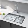 evineo m20 lavello da cucina La: 72,5 P: 45 cm, EV2107, m20 acciaio inox satinato lucido [Lavelli da Cucina > per Base Sottolavello a partire da 80 cm]