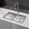 evineo m20 lavello da cucina La: 75,5 P: 45 cm, EV2108, m20 acciaio inox satinato lucido [Lavelli da Cucina > per Base Sottolavello a partire da 80 cm]
