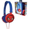 Lexibook, Spider-Man, Cuffie stereo, volume sicuro per bambini, pieghevoli e regolabili, rosso/blu, HP010SP