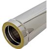 ALLINOX Tubo Coibentato L1000 mm Doppia Parete Acciaio INOX Modulo Per Canne Fumarie Con Isolamento Termico (DN 80/130)
