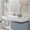 Inbagno Lavabo bagno sospeso 120 cm con vasca a sinistra, top integrato in resina, 120 x 46 cm bianco lucido, antigraffio, anti-ingiallimento, resistente agli acidi