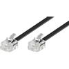 Goobay 68530 Cavo di collegamento modulare da 3 metri, telefonico, nero - spina RJ45 (8P4C) a spina RJ11/RJ14 (6P4C)
