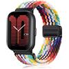 PaceBid 20mm Nylon Cinturino per Amazfit Active 2/Active/GTR Mini/GTS 4/GTS 4 Mini/Bip 3/Bip 3 Pro/GTS 3/2, Magnetica Intrecciato Cinturini per Amazfit T-Rex 3 Pro 44mm/GTR 42mm - Arcobaleno