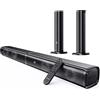 MEVOSTO Soundbar 2 in 1 Soundbar per TV 2.2 Canale separabile 80W Doppi woofer integrati con ARC/Ottico/AUX/BT 5.0 Bassi/Alti Sistema home theater surround montabile a parete