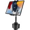 woleyi Supporto Tablet Auto Portabicchieri Resistente [Senza Vibrazioni] Porta Tablet Camion Bicchiere con Braccio in Metallo per Tablet & Telefono, iPad Pro Air Mini, Galaxy Tab, Lenovo, 4-12.9
