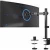 VIVO STAND-V001 - Supporto da scrivania con braccio singolo per monitor, supporta schermi fino a 32 regolari e 38 ultrawide, supporto completamente regolabile con morsetto a C e base di passacavo,