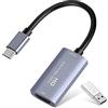 Guermok Scheda di acquisizione video, USB3.0 HDMI a USB C Scheda di acquisizione audio, acquisizione 4K 1080P 60FPS con dispositivi adattatore di tipo C per videogiochi Live Streaming Videoregistratore,