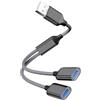 Sooiiyu Splitter USB, USB 2.0 da Maschio a Doppio Splitter per Cavi Femminili, Hub Multiplo, per Smartphone, Laptop, Tablet, PC, Auto, Xbox