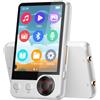 joliker Lettore MP3 da 128 GB con Bluetooth 5.3, Lettore Musicale con Due Prese per Cuffie, Altoparlante HD Incorporato, 2,4 Schermo Tattile, Registrazione Vocale, Radio FM, MP3 Portatile in Lega di Zinco