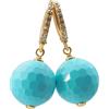 MISIS Orecchini Donna Pendenti in Argento 925 Made in Italy | Orecchini Lunghi Donna, Eleganti, Ideali per ogni Occasione | Oro 18 Carati con Agata e Zirconi Bianchi (Turchese)