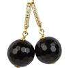 MISIS Orecchini Donna Pendenti in Argento 925 Made in Italy | Orecchini Lunghi Donna, Eleganti, Ideali per ogni Occasione | Oro 18 Carati con Agata e Zirconi Bianchi (Onice)