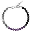 GAVU Bracciale Pietre Naturali Uomo, Bracciale Uomo Tripla Protezione Ossidiana Ametista Ematite